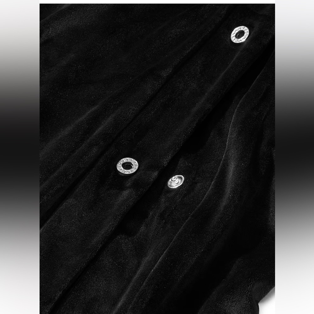 Victoria Secret Velour Diamanté Wide Leg Snap Lounge Pants - Picture 5 of 6